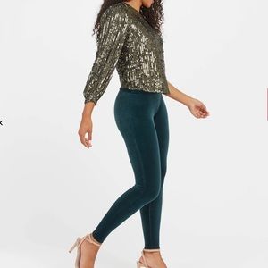 Spanx Blue Velvet Leggings